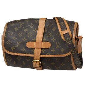 LOUIS VUITTON Logo Marne Shoulder Bag Monogram Leather Brown M51369 74KB062
